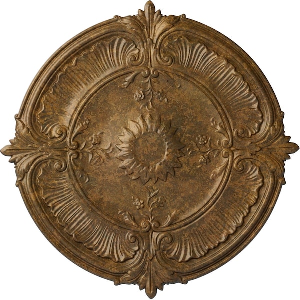 Ekena Millwork Attica Acanthus Leaf Ceiling Medallion (Canopies up to 3 1/4"), 30 1/8"OD x 1 1/2"P, Rubbed Bronze CM30ATRZS - main